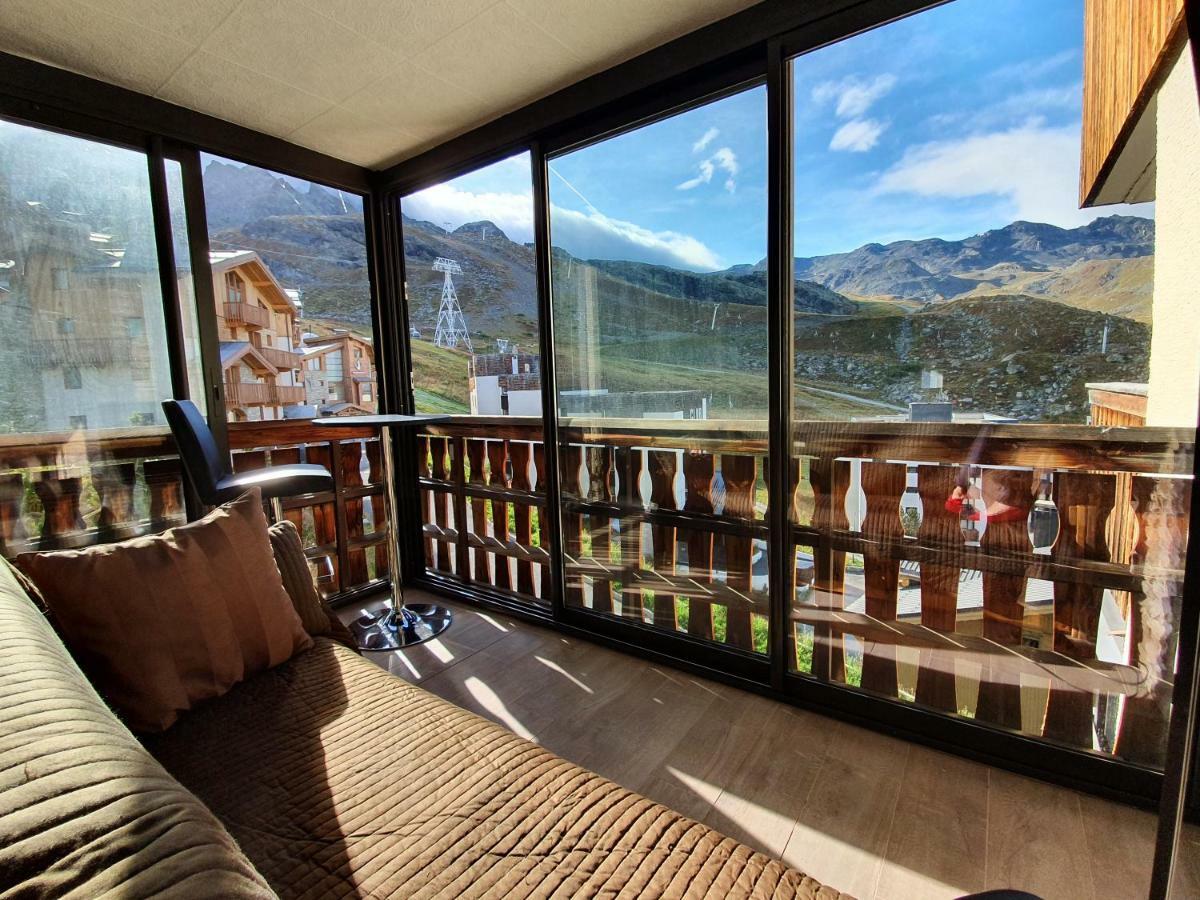 Le Serac W6 appartement avec véranda en angle vue panoramique Val Thorens Esterno foto