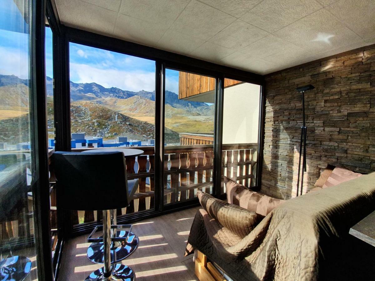 Le Serac W6 appartement avec véranda en angle vue panoramique Val Thorens Esterno foto